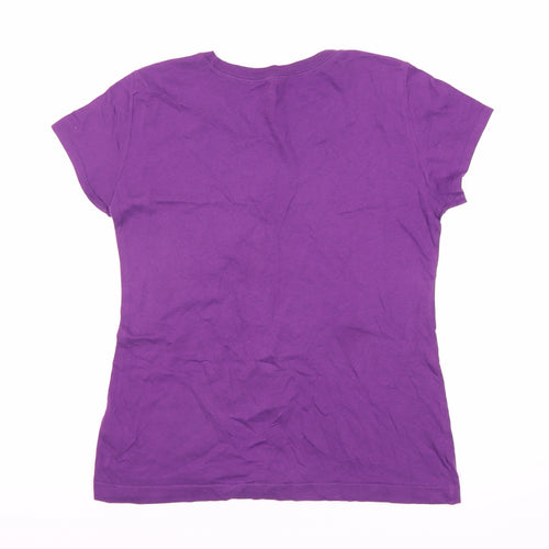 DKNY Women's Purple T-Shirt Studded Accents M