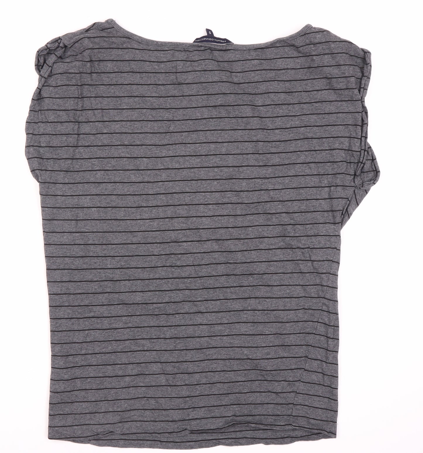 French Connection Women's Grey Striped T-Shirt S