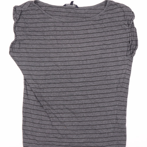 French Connection Women's Grey Striped T-Shirt S