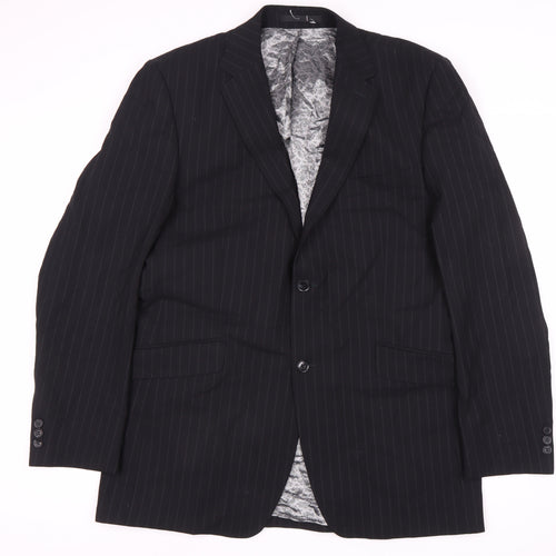 Jeff Banks Men's Black Pinstripe Blazer 42 Long