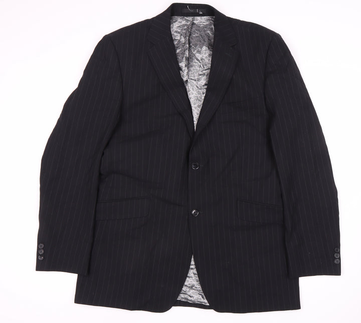 Jeff Banks Men's Black Pinstripe Blazer 42 Long