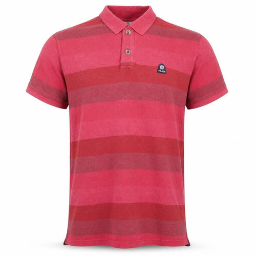 TOG24 Men's Red Striped Polo Shirt Size L