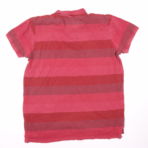 TOG24 Men's Red Striped Polo Shirt Size L
