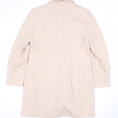 Klass Women Beige Pinstripe Suit Jacket, Size 14, Regular Fit