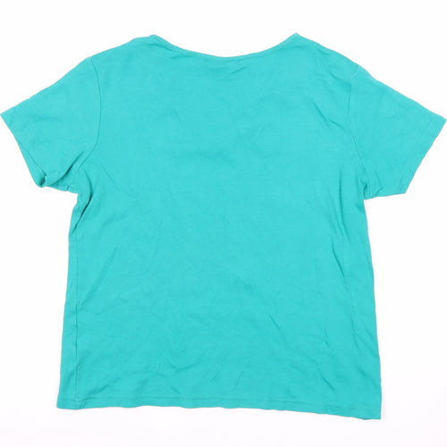 Isle Essentials Women's Blue V-Neck T-Shirt Size 10-12