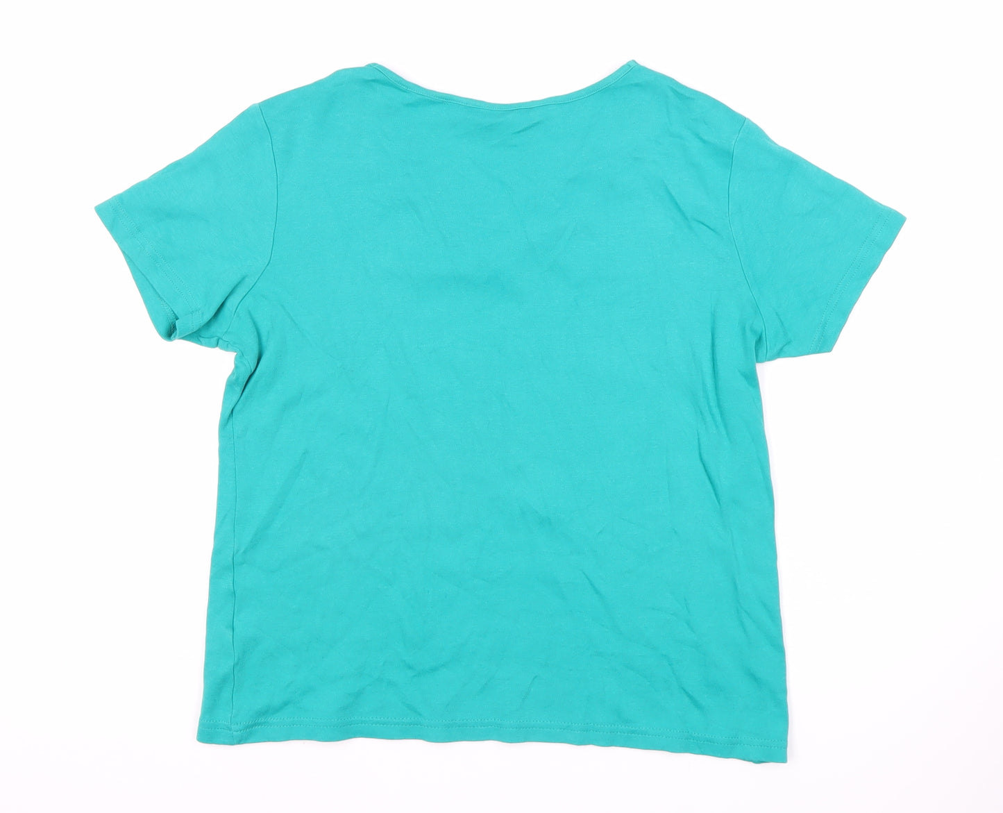 Isle Essentials Women's Blue V-Neck T-Shirt Size 10-12