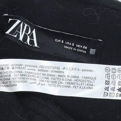Zara Women's Black Belted Hooded Coat Size S