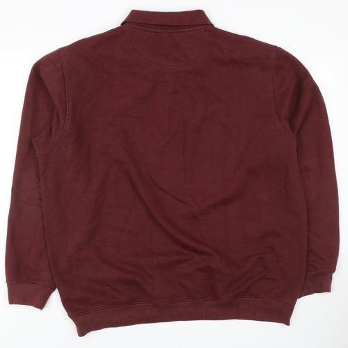 EWM Men's Red Long Sleeve Polo Shirt - Size L