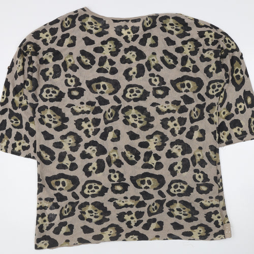 Apricot Women's Beige Animal Print Top M