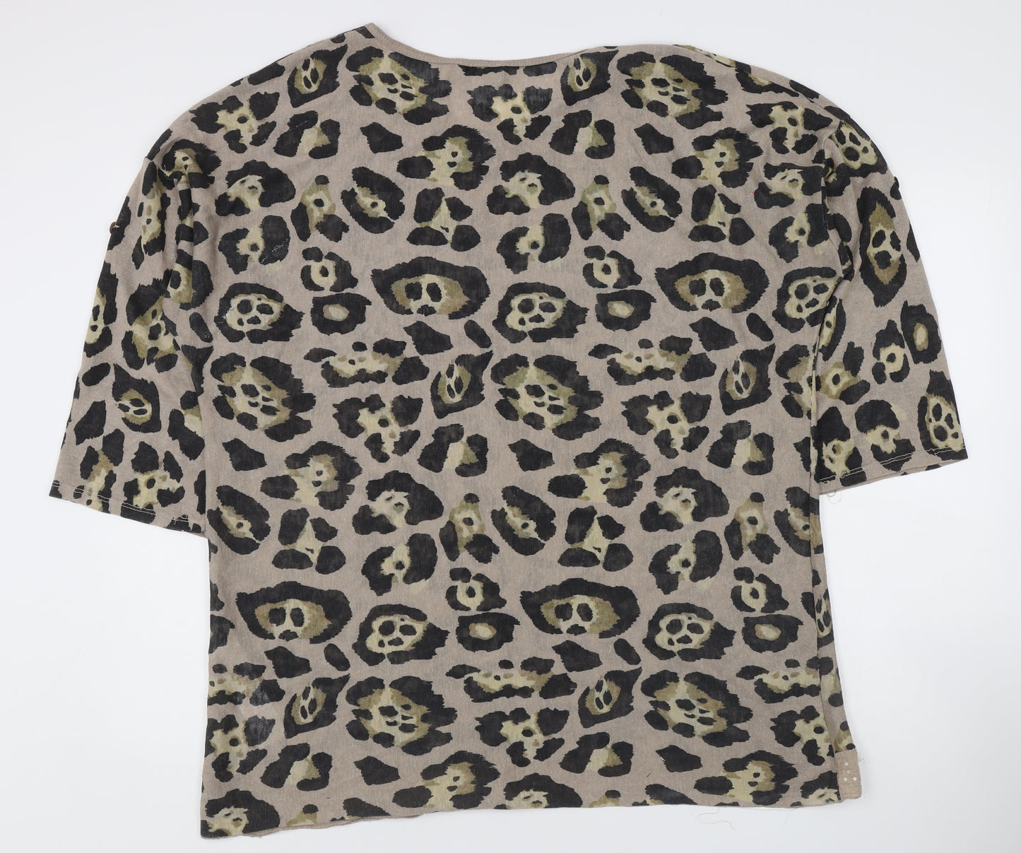 Apricot Women's Beige Animal Print Top M