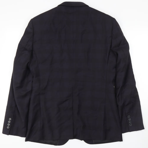 Simon Carter Men's Blue Plaid Slim Fit Blazer Size 40R