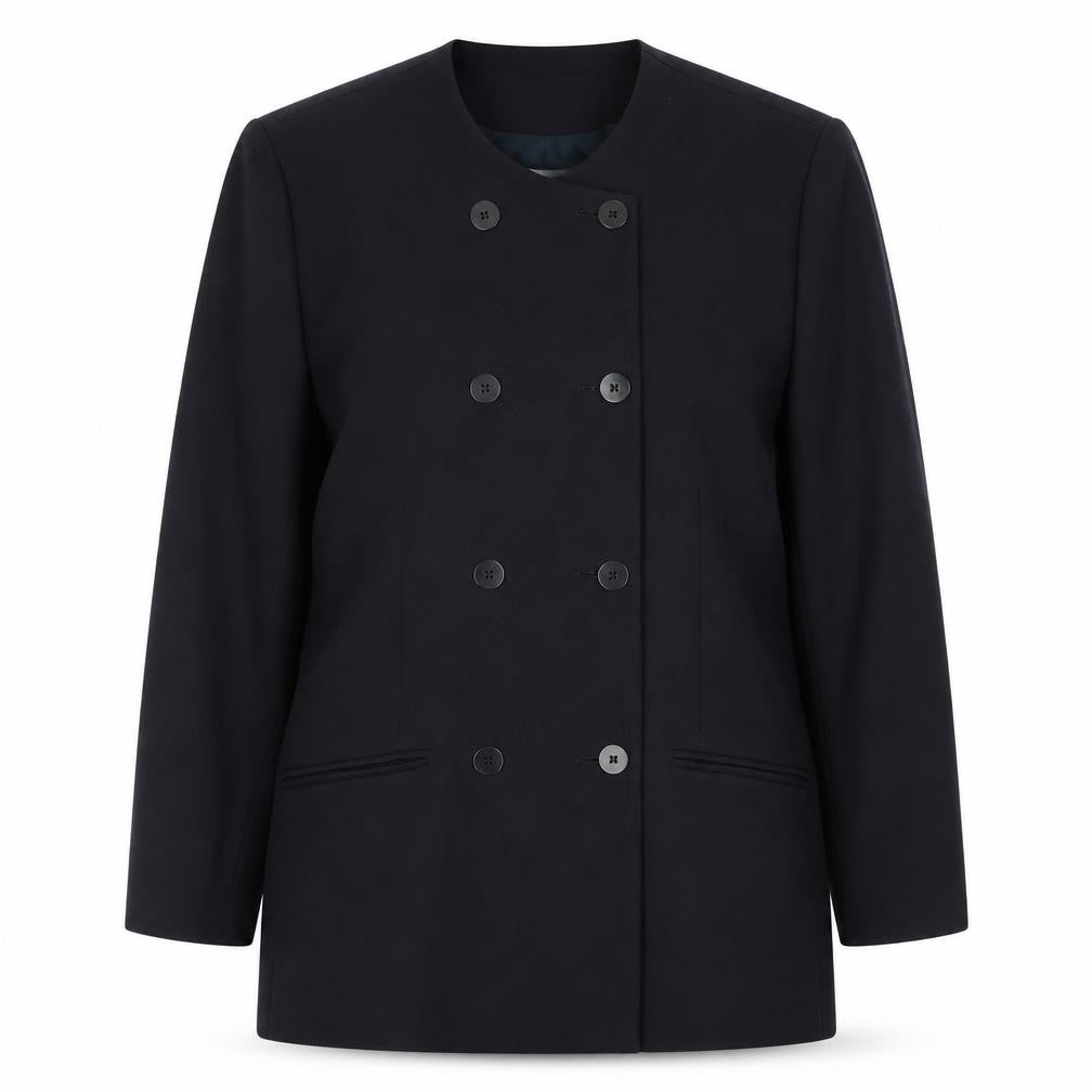Front view of Viyella Women's Black Wool Blazer, size 18, Formal