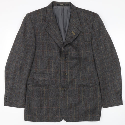 DAKS Men's Grey Check Blazer Jacket Size 50