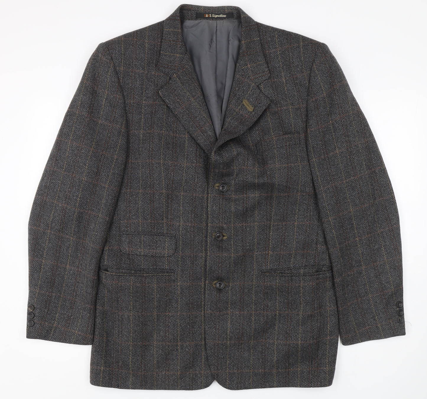 DAKS Men's Grey Check Blazer Jacket Size 50