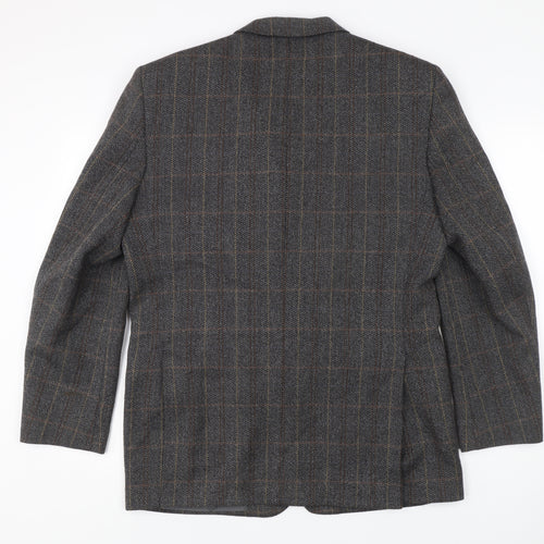DAKS Men's Grey Check Blazer Jacket Size 50