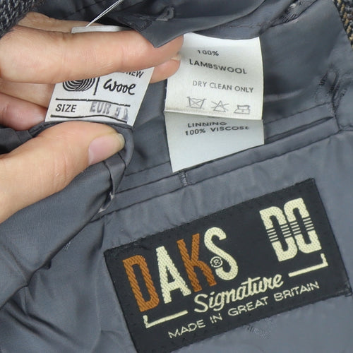 DAKS Men's Grey Check Blazer Jacket Size 50