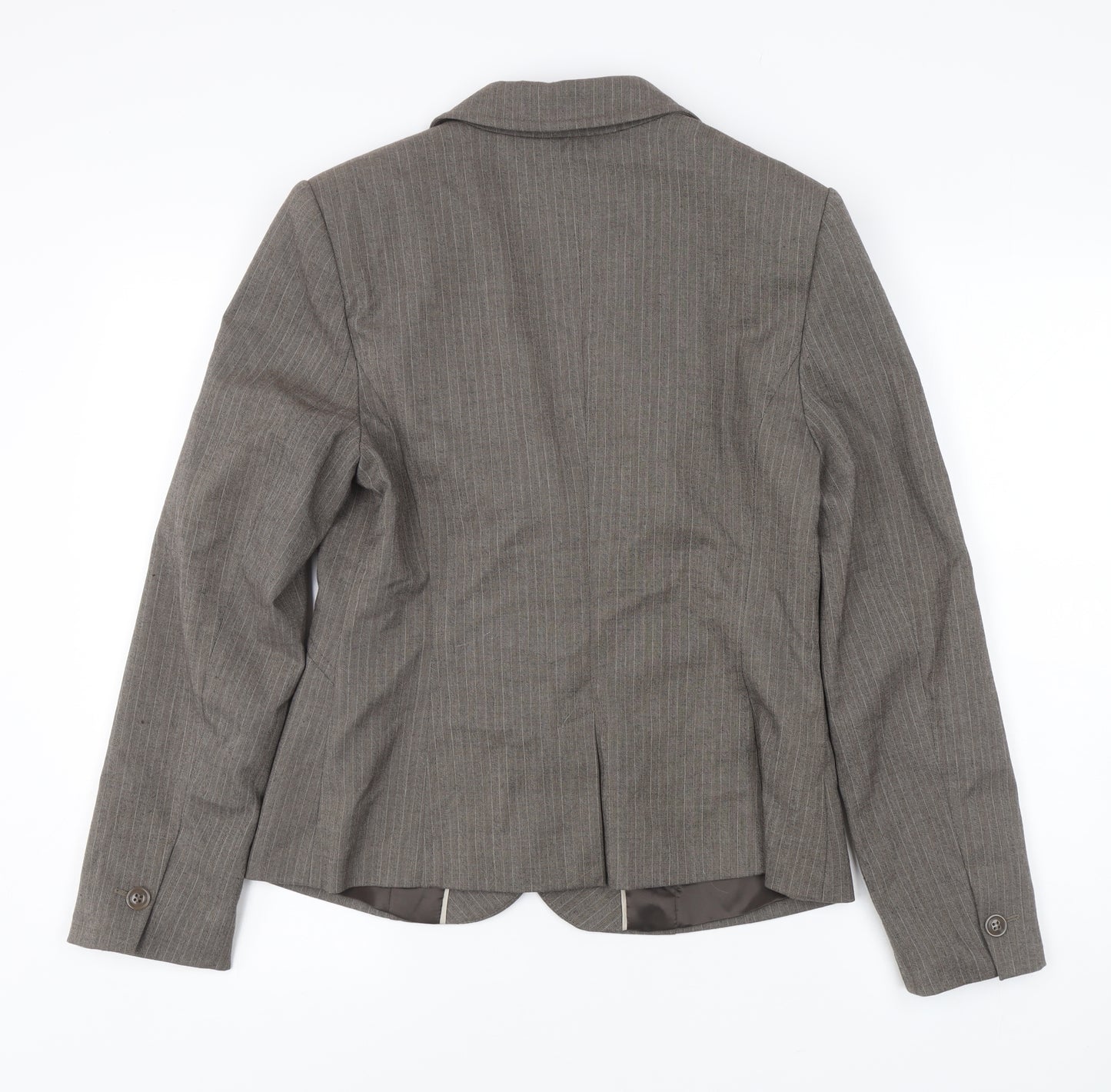 Next Women's Brown Pinstripe Suit Jacket Size 14
