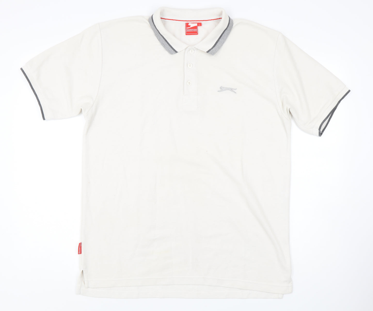 Slazenger Men's White Polo Shirt L