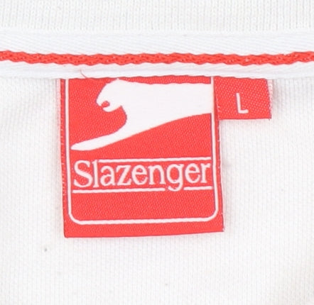 Slazenger Men's White Polo Shirt L