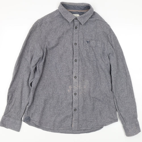 Morley Men's Grey Cotton Long Sleeve Shirt - Size L