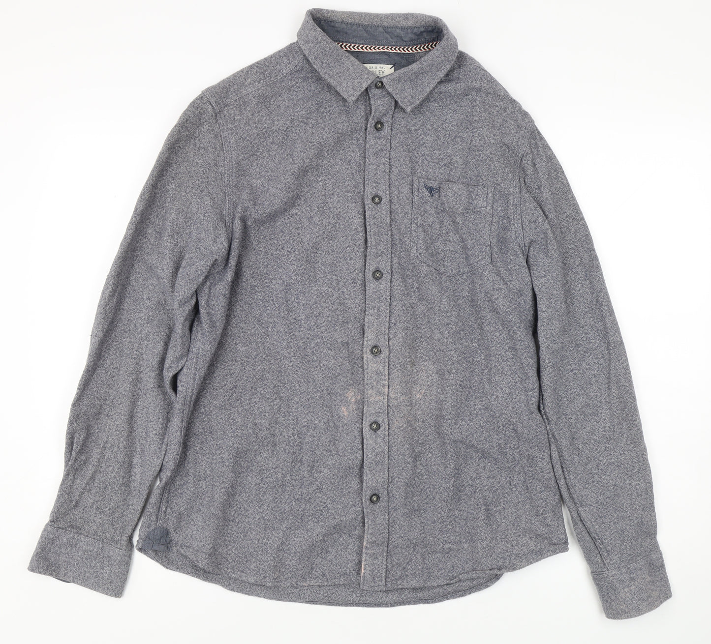 Morley Men's Grey Cotton Long Sleeve Shirt - Size L