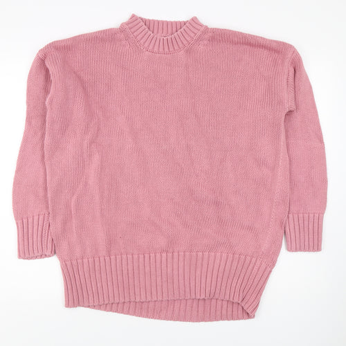 Next Women Pink Mock Neck Pullover Jumper Size 14