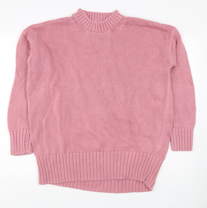 Next Women Pink Mock Neck Pullover Jumper Size 14