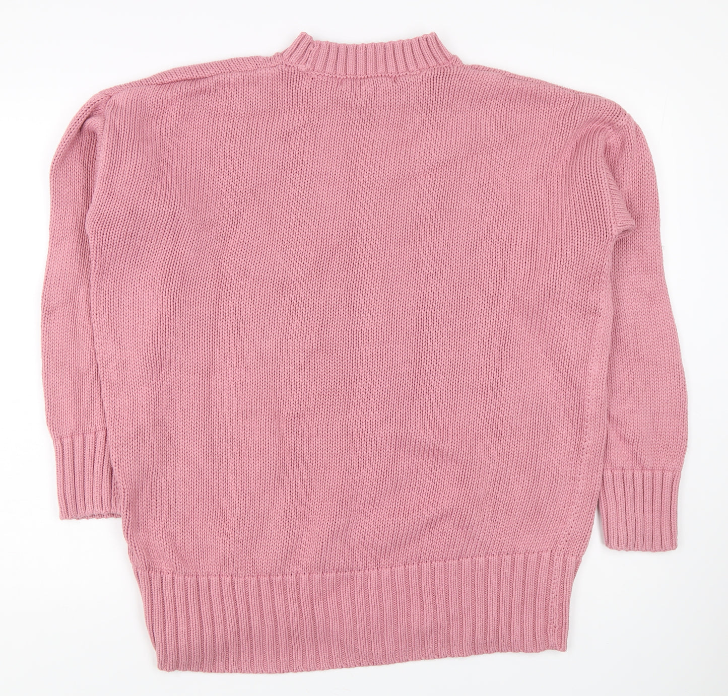 Next Women Pink Mock Neck Pullover Jumper Size 14