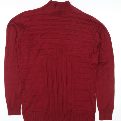 Principes Women's Red Mock Neck Pullover Jumper Size 14