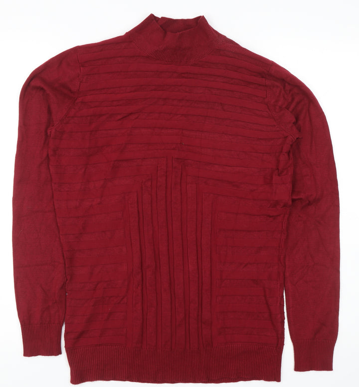Principes Women's Red Mock Neck Pullover Jumper Size 14
