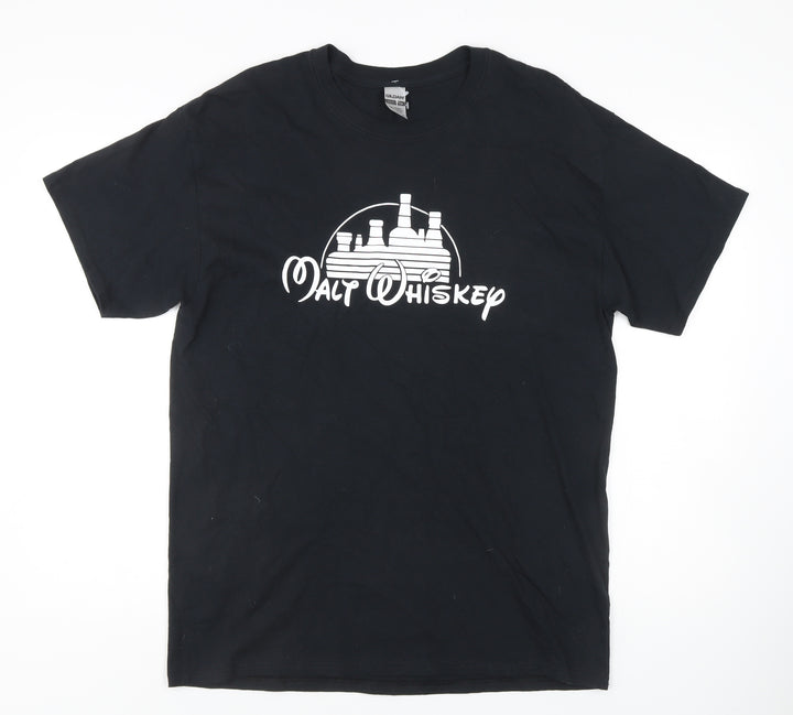 Gildan Men's Black Beer T-Shirt Size L