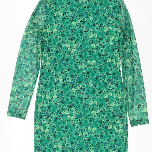 ONLY Women's Green Floral Shirt Dress - Size S