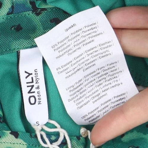 ONLY Women's Green Floral Shirt Dress - Size S