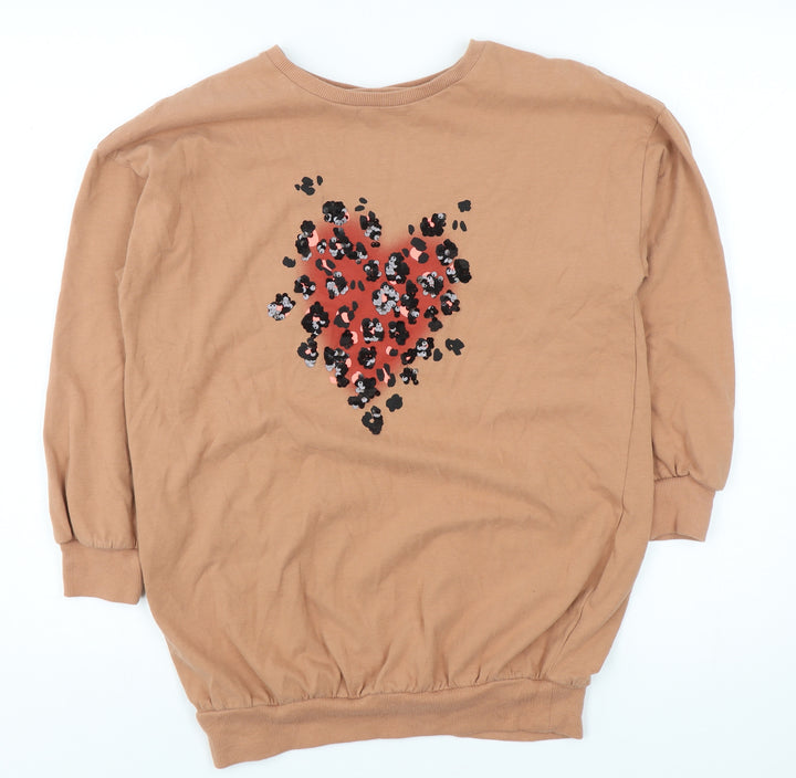 Next Girls Brown Pullover Sweatshirt Size 11 - Graphic Print