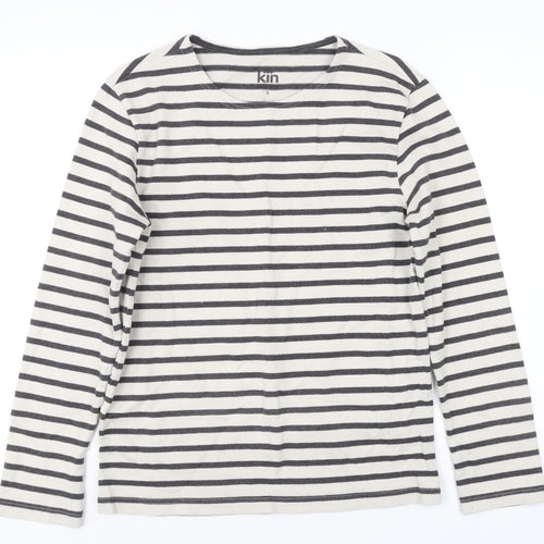 Kin Women's Black Stripe Pullover Sweatshirt S
