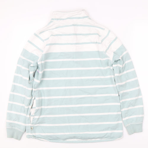 WoolOvers Women's Blue Striped Full Zip Sweatshirt S
