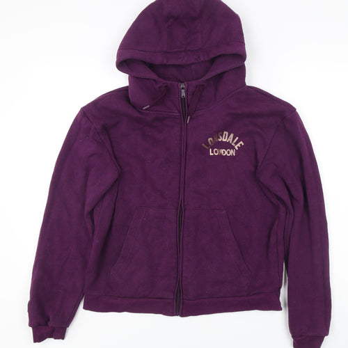 Lonsdale Women's Purple Full Zip Hoodie Size 12