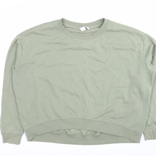 Basic Women's Green Sweatshirt Size 12 Pullover