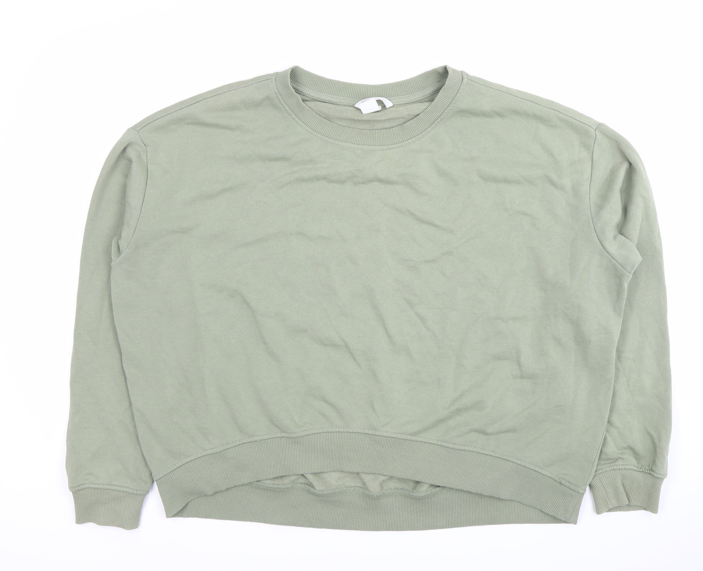 Basic Women's Green Sweatshirt Size 12 Pullover
