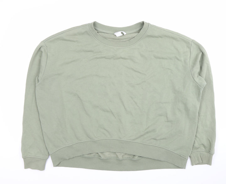 Basic Women's Green Sweatshirt Size 12 Pullover