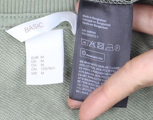 Basic Women's Green Sweatshirt Size 12 Pullover