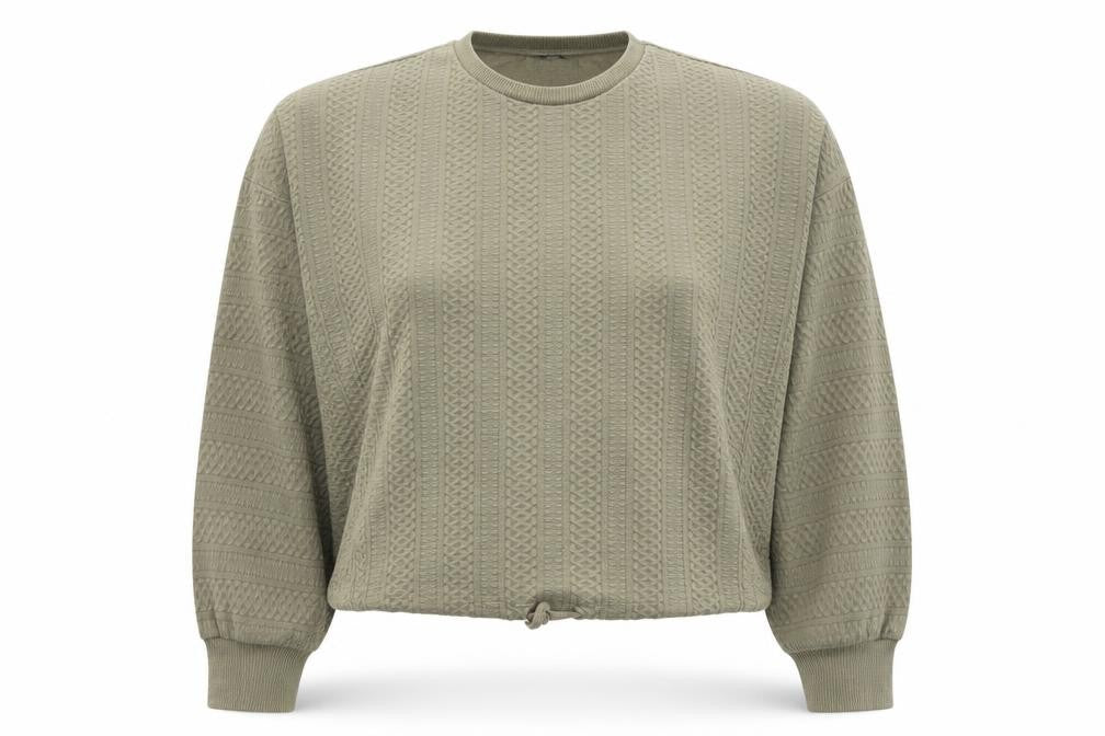 Front view of Bershka Women's Green XS Pullover Sweatshirt