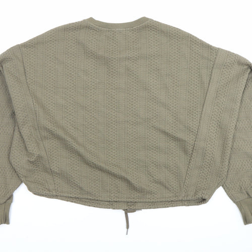 Bershka Women's Green XS Pullover Sweatshirt
