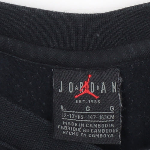 Jordan Boys Black Pullover Sweatshirt 12-13 Years Logo Graphic