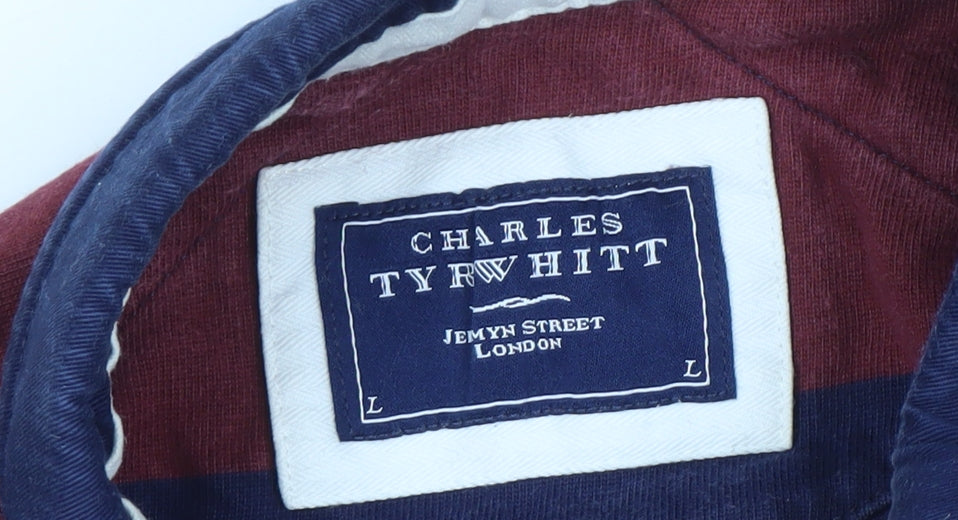 Charles Tyrwhitt Men's Multicoloured Striped Polo, L