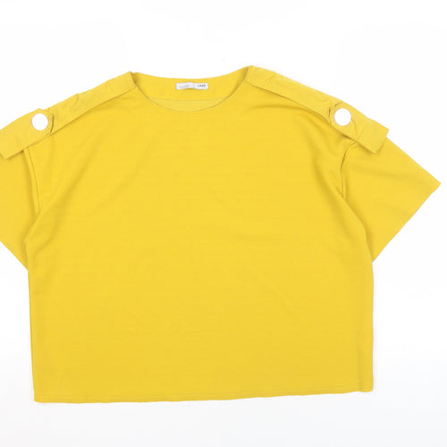 Zara Women's Yellow Short Sleeve T-Shirt Size 12