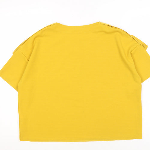 Zara Women's Yellow Short Sleeve T-Shirt Size 12