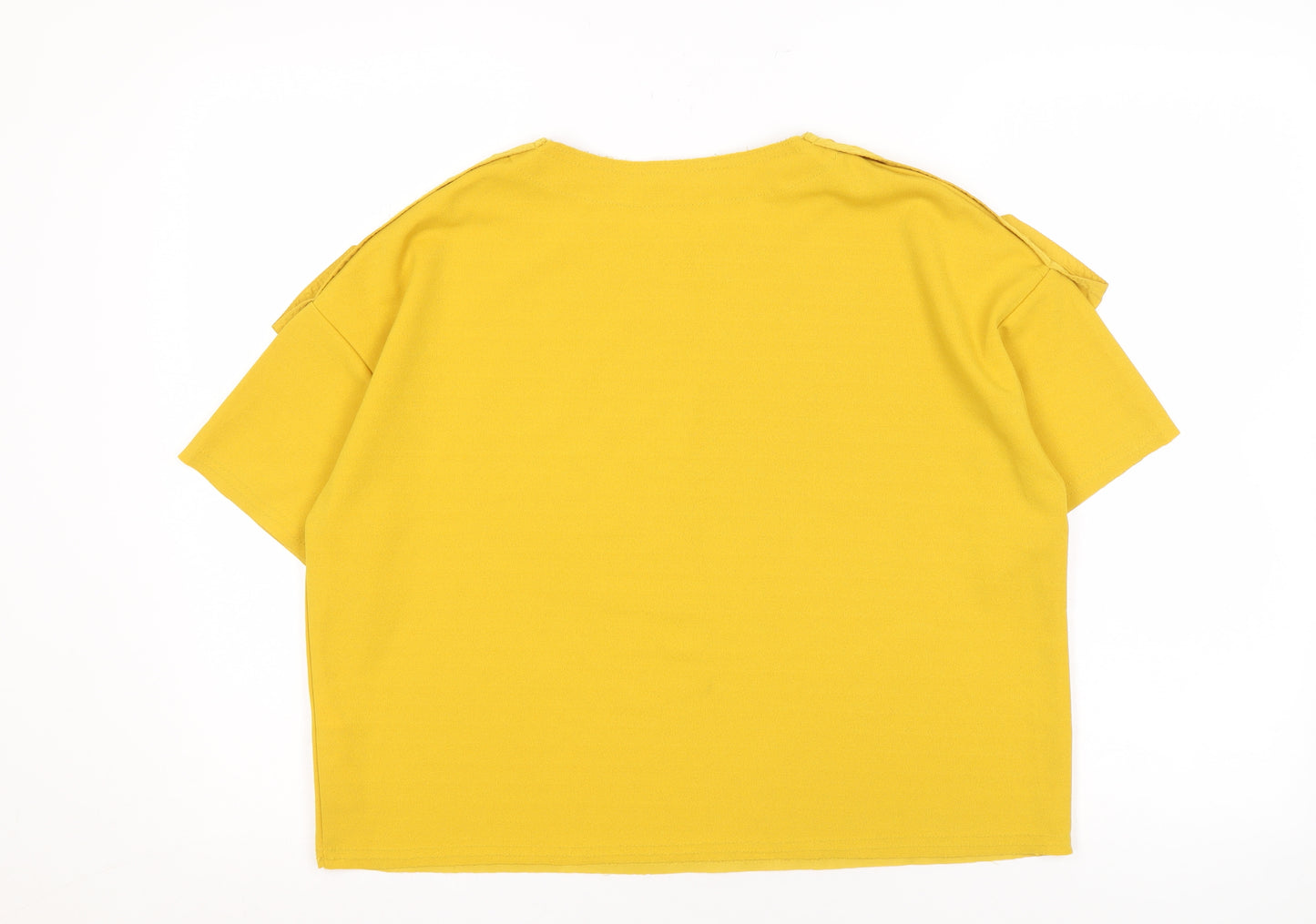 Zara Women's Yellow Short Sleeve T-Shirt Size 12