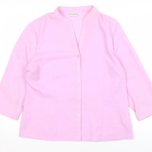 Alexon Women's Pink Button-Up Shirt, Size 14, Casual