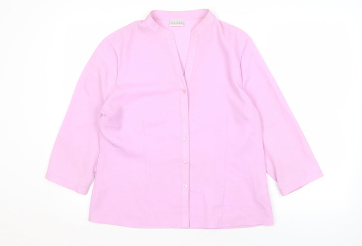 Alexon Women's Pink Button-Up Shirt, Size 14, Casual